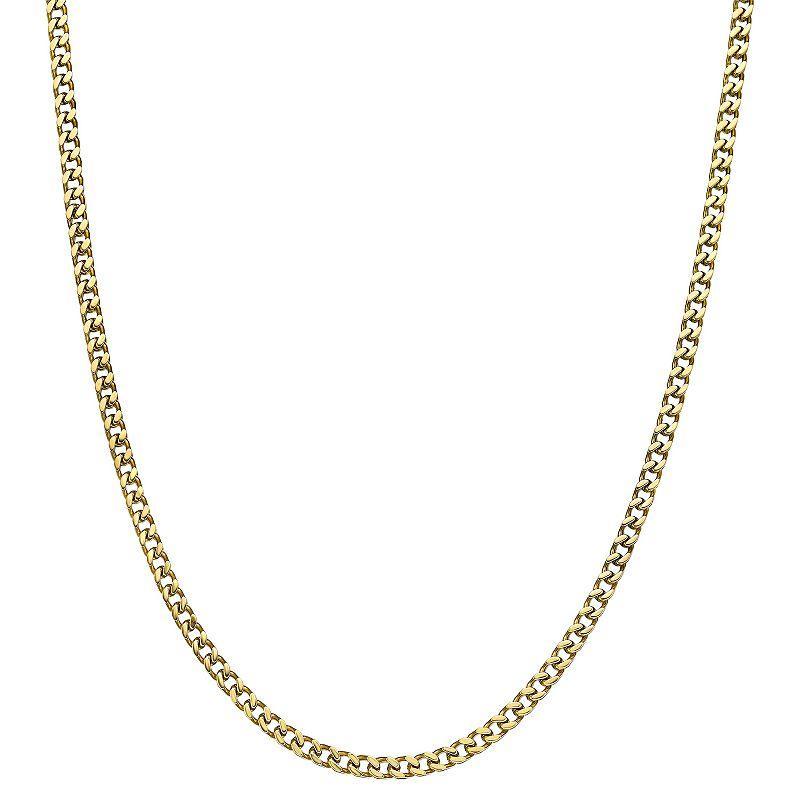 Mens LYNX Stainless Foxtail Chain Necklace Gold Tone Product Image