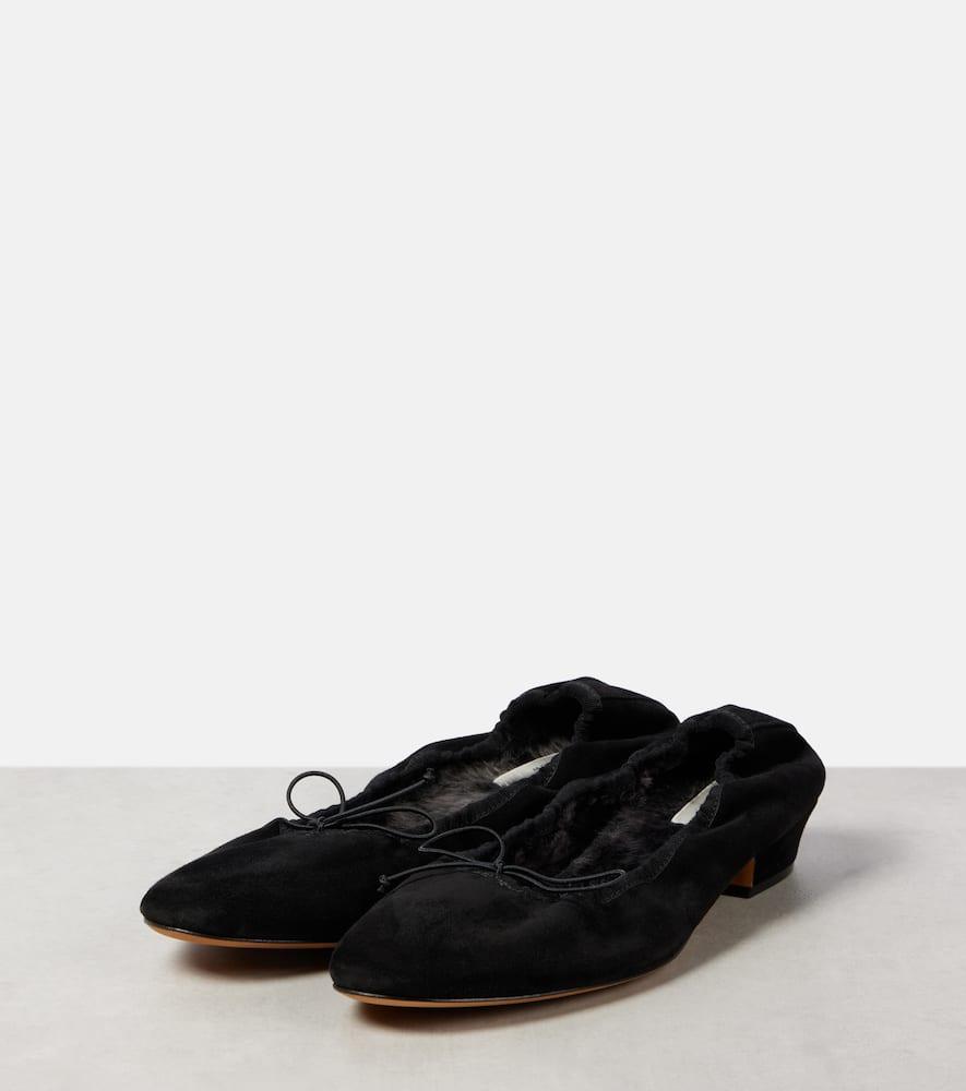 THE ROW Hereditas Suede Ballet Flats In Black Product Image