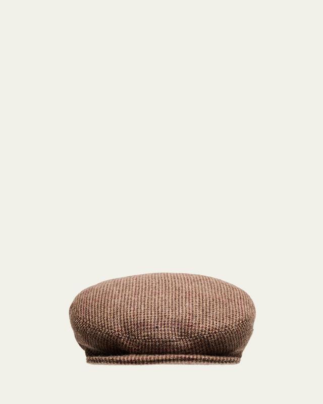 Mens Flat Cap in Overcheck Tic Weave Product Image