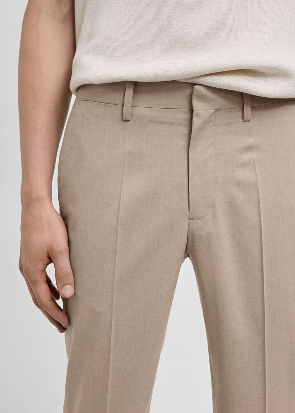 MANGO MAN - Stretch fabric super slim-fit suit pants beigeMen Product Image