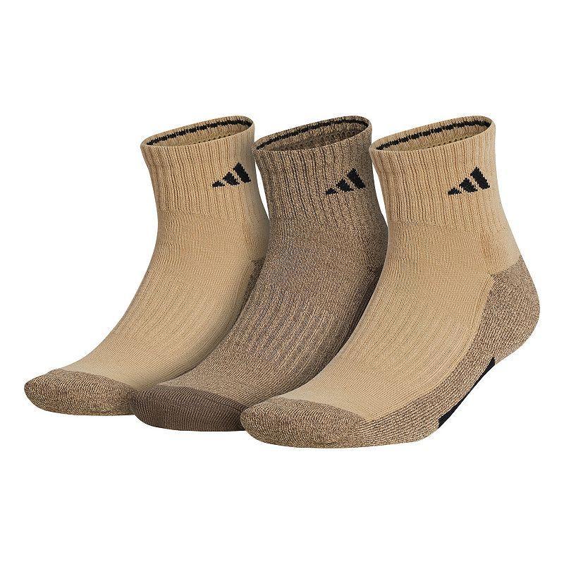 adidas Cushioned X Quarter Socks 3 Pairs Beige L Product Image