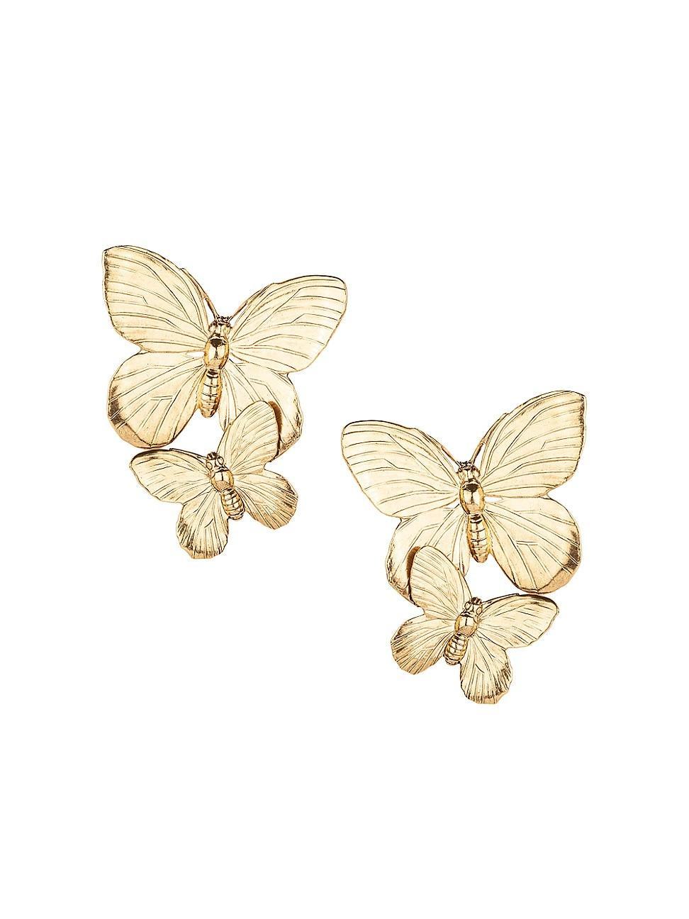 Womens Papillon 18K Gold-Plated Earrings Product Image