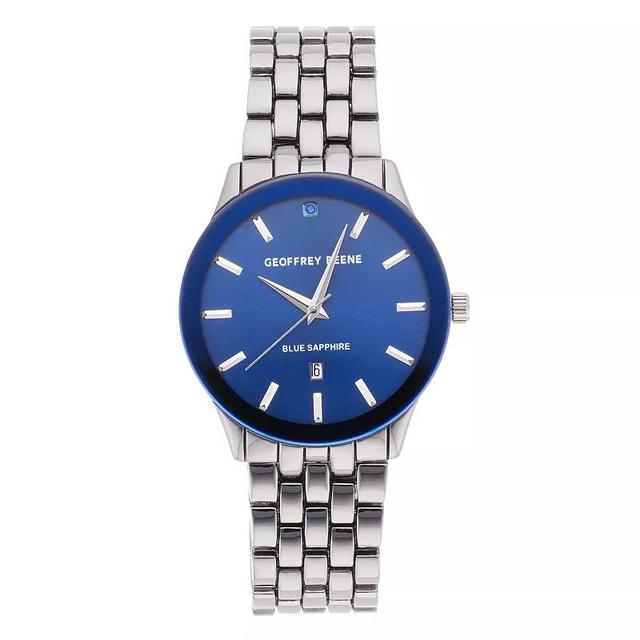 Geoffrey Beene Mens Genuine Blue Sapphire Bracelet Watch Grey Product Image