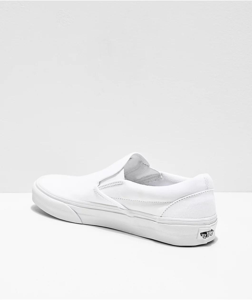 Vans Slip-On Monochromatic True White Skate Shoes Product Image