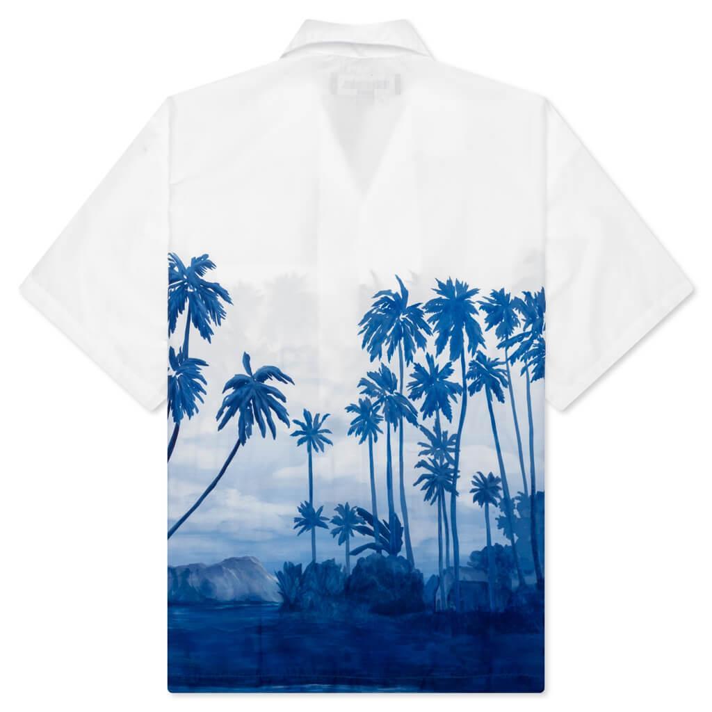 Palm Tree Hawaiian S/S Shirt - Blue Male Product Image