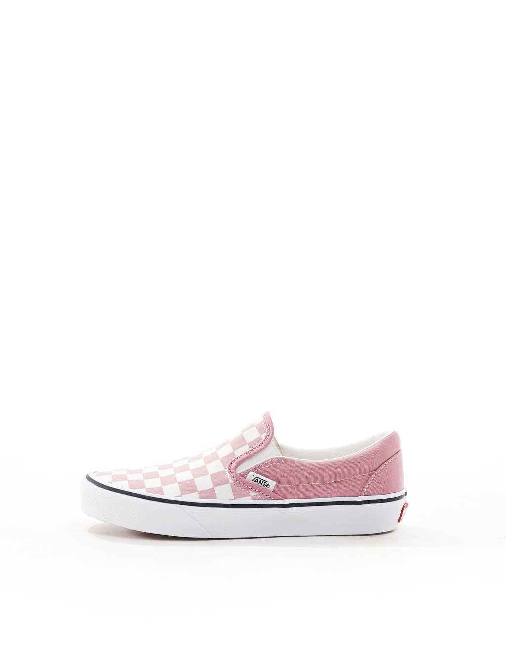 Vans Classic Slip-On sneakers in pink checkerboard print Product Image