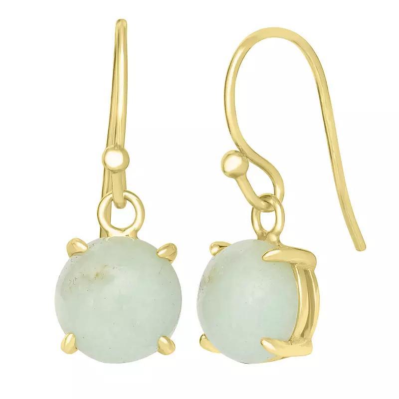 Gemistry 14k Gold Over Sterling Silver Stone Round Drop Earrings, Womens, Amazonite Product Image