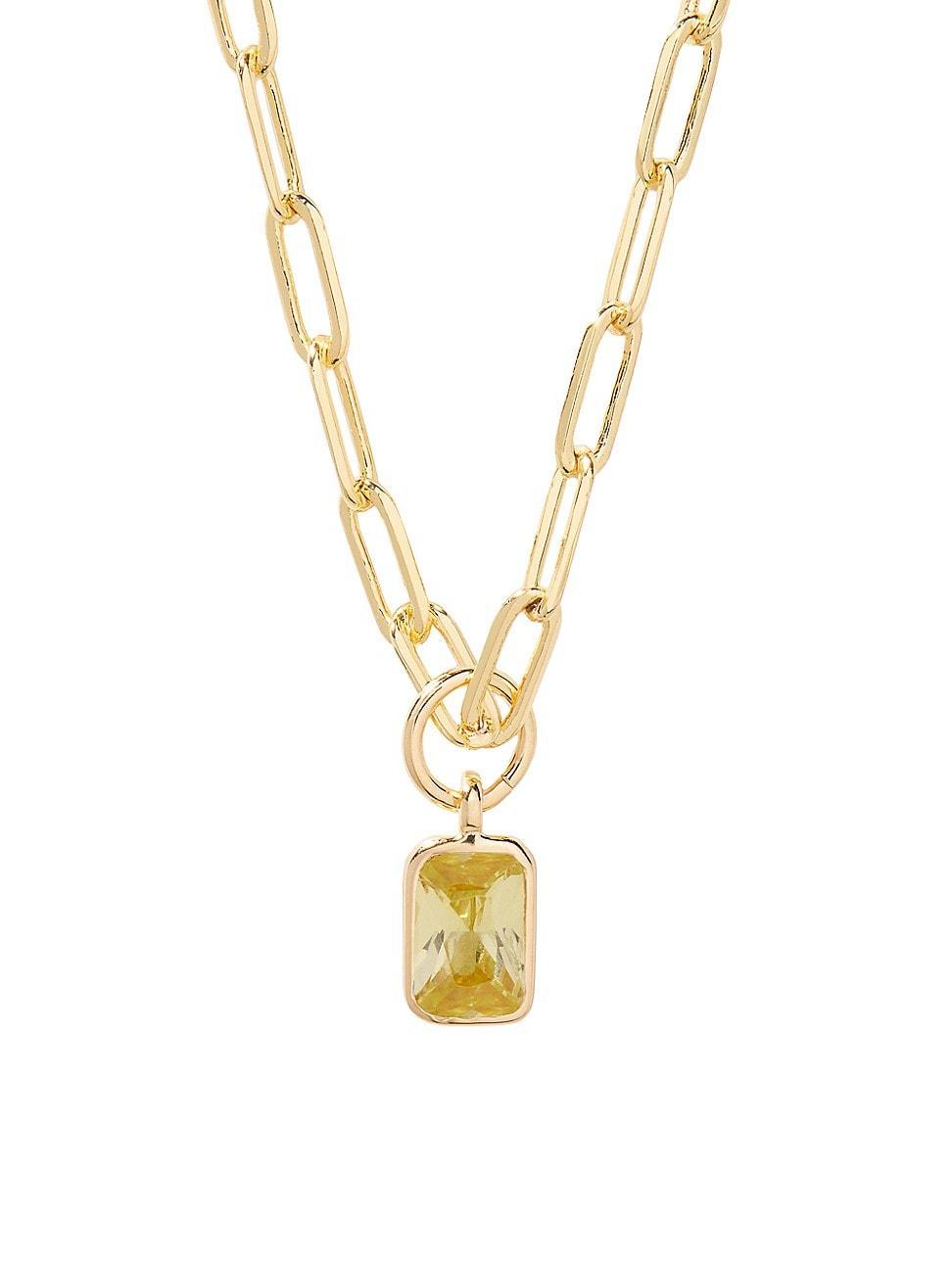 Womens Mackenzie 14K-Yellow-Gold Vermeil & Birthstone Pendant Necklace Product Image