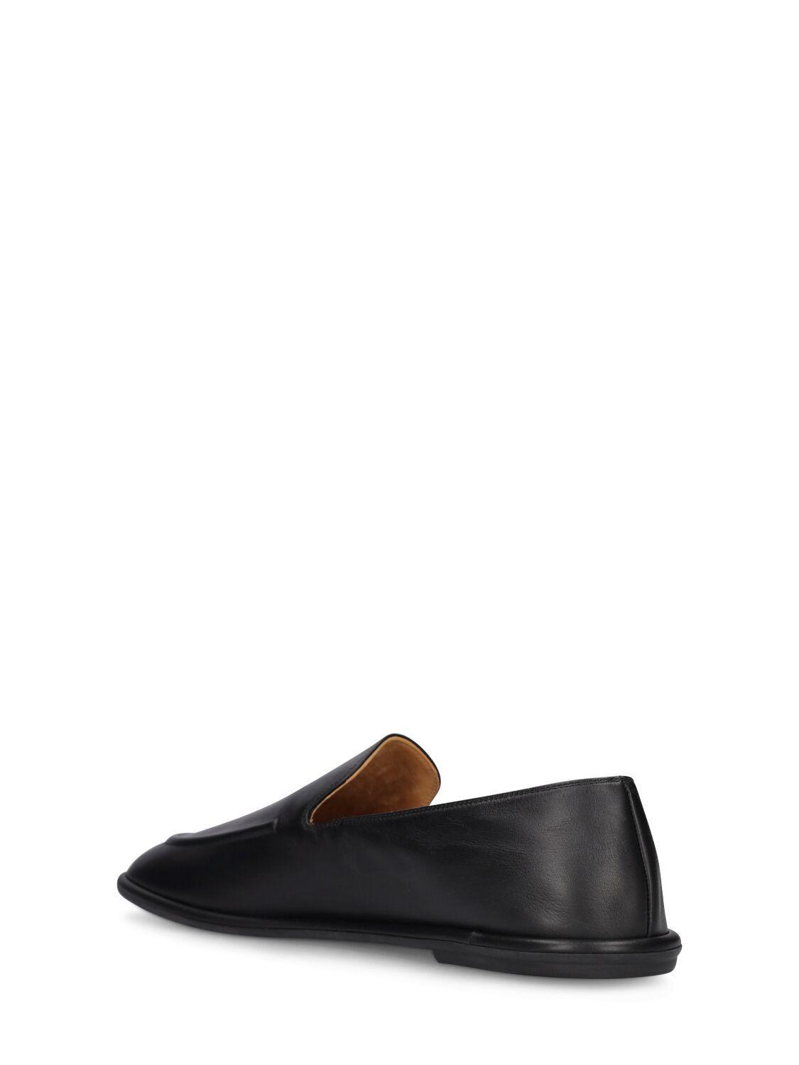 Round Toe Vegan Leather Loafers In Black Product Image