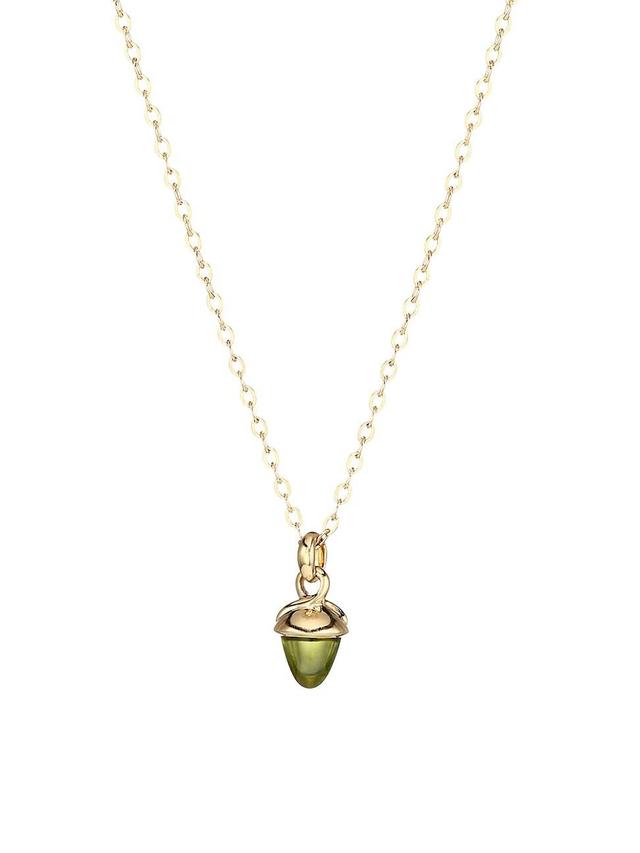 Womens My Mikado 18K Yellow Gold & Green Peridot Acorn Pendant Necklace Product Image