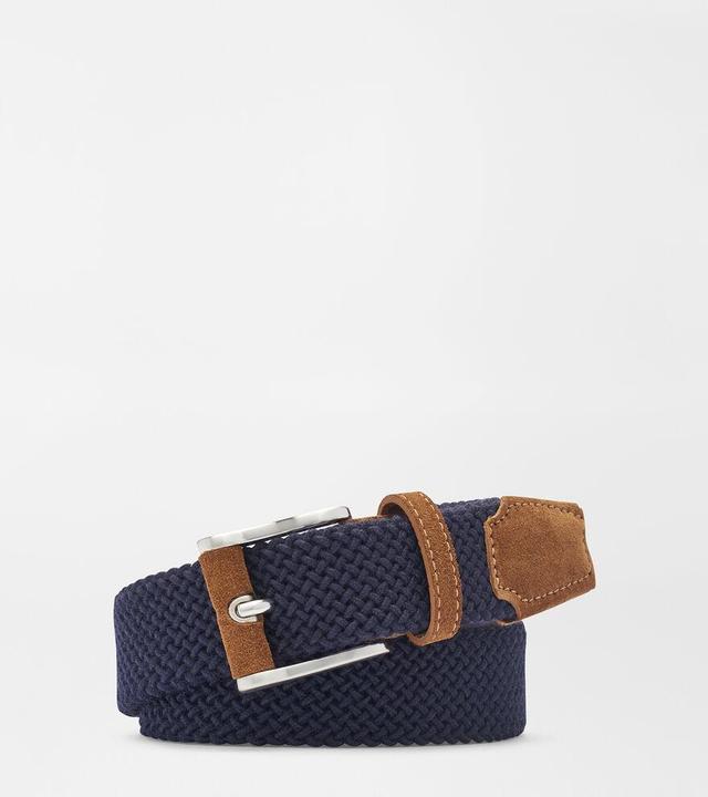 Peter Millar Mens Skyline Woven Belt | Color: Navy | Size: 40 Product Image