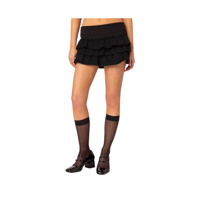 Edikted Womens Martina Ruffle Terry Mini Skirt Product Image