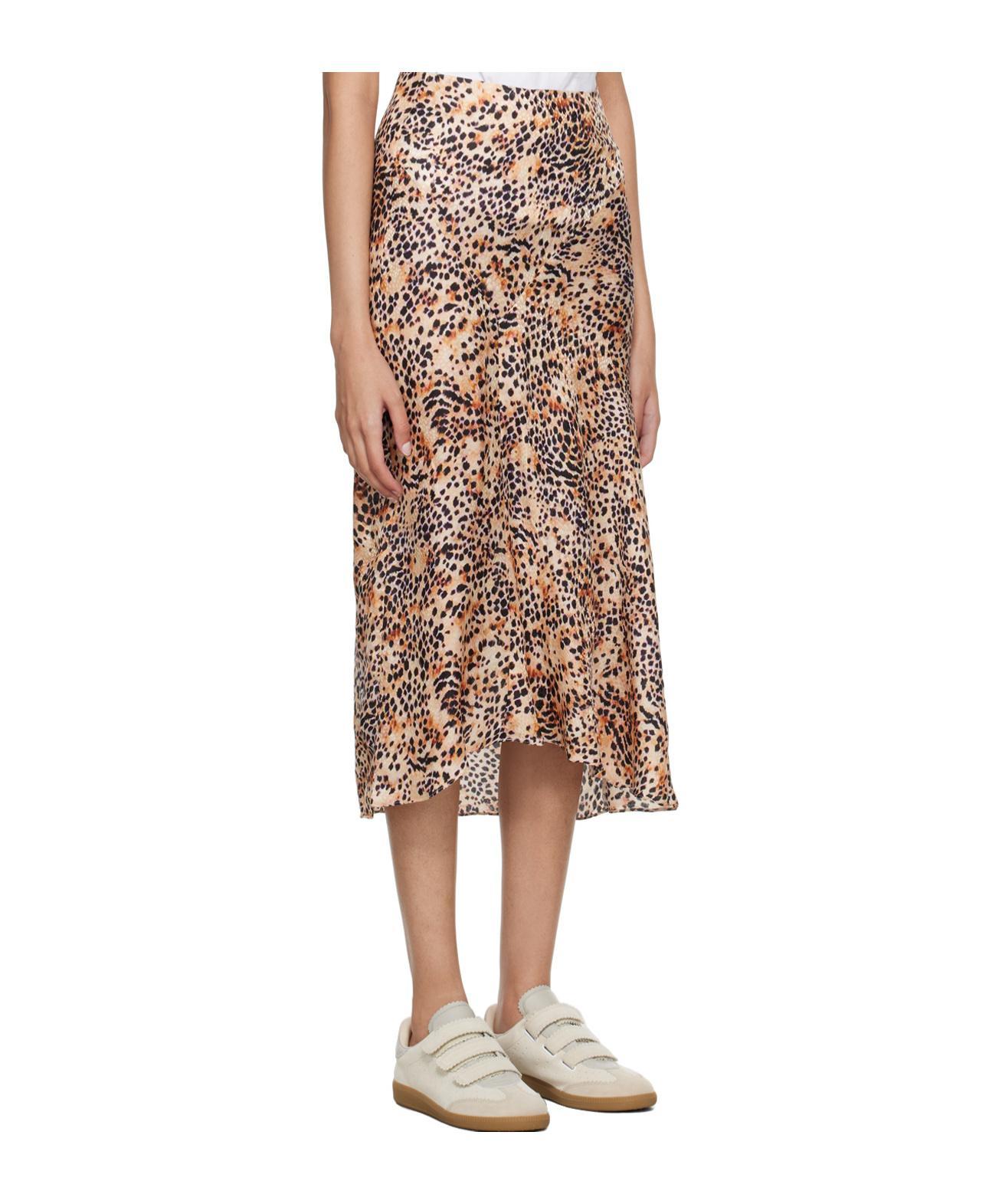 ISABEL MARANT Animal-print High-low Midi Skirt In Nude Product Image