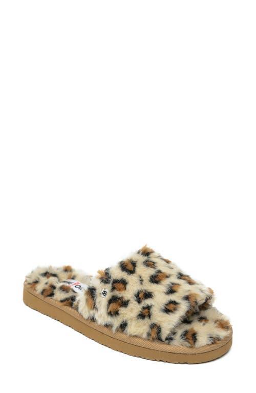 Minnetonka Lolo Leopard Print Faux Fur Slides Product Image