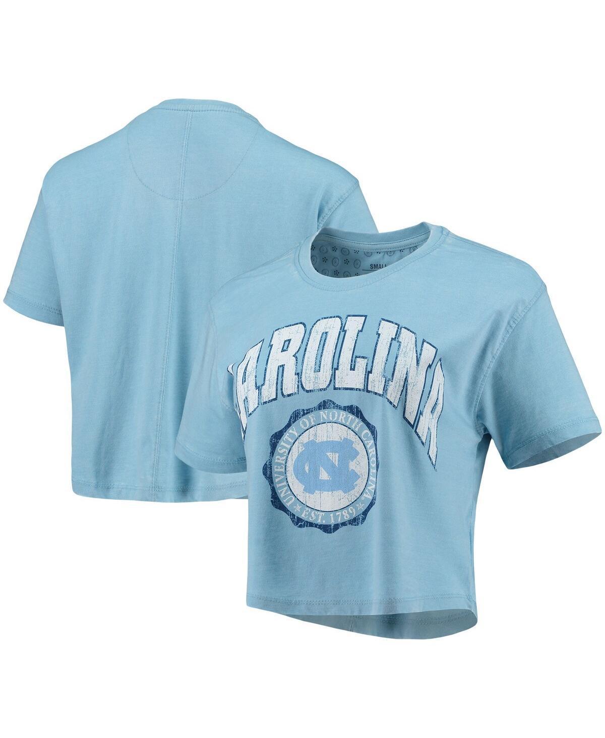 Womens Carolina Blue North Carolina Tar Heels Edith Vintage-Like Burnout Crop T-shirt Product Image