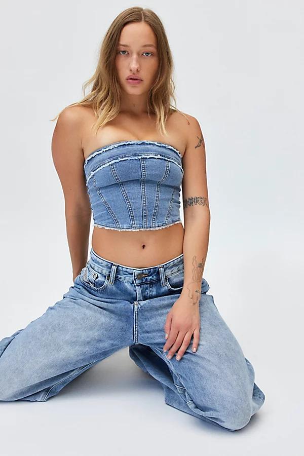 Ecote Kate Denim Tube Top Womens at Urban Outfitters Product Image