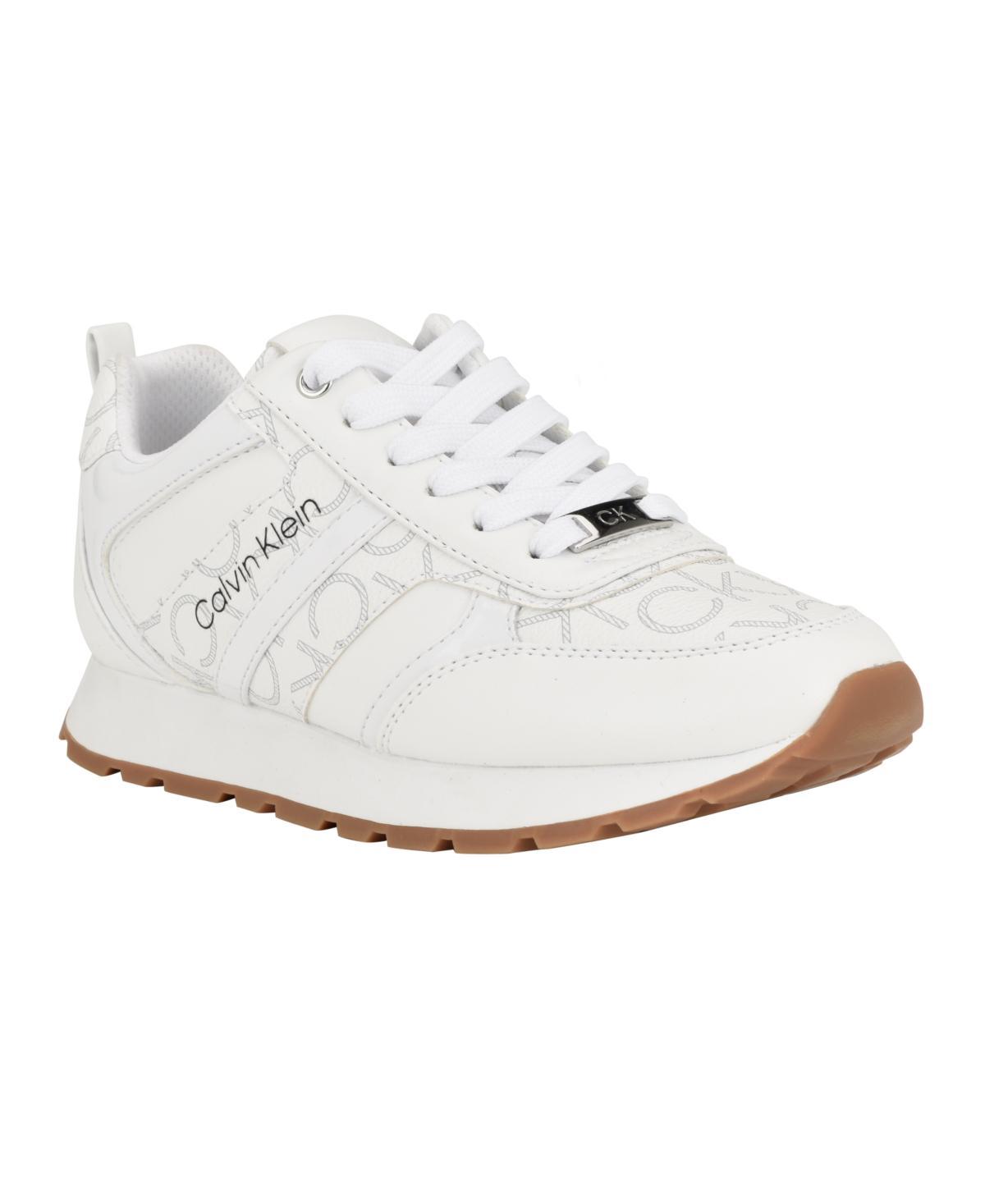 Calvin Klein Womens Carlla Round Toe Lace-up Sneakers Product Image