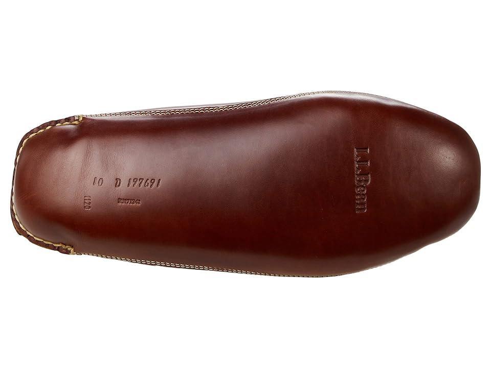 L.L.Bean Leather Double-Sole Slippers Shearling Lined Men's Shoes Product Image