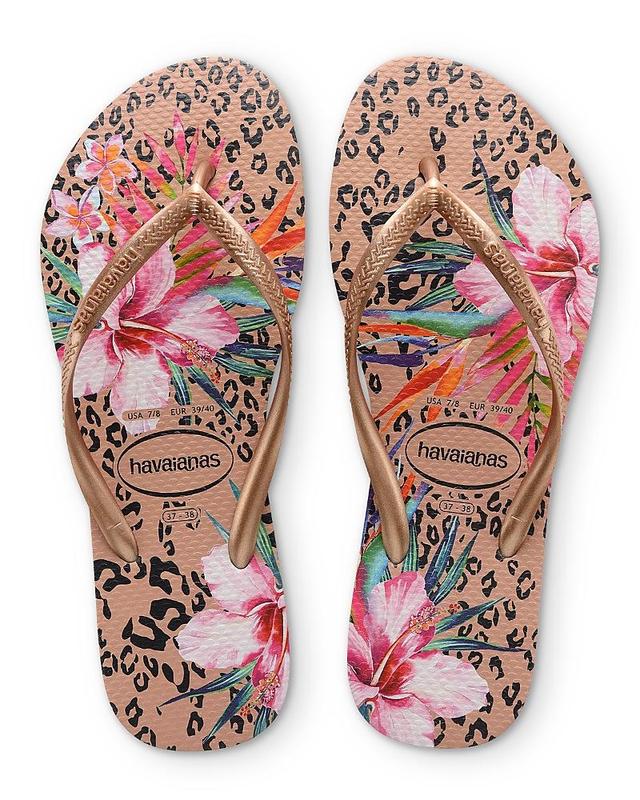 havaianas Womens Slim Animal Floral Print Flip-Flops Product Image