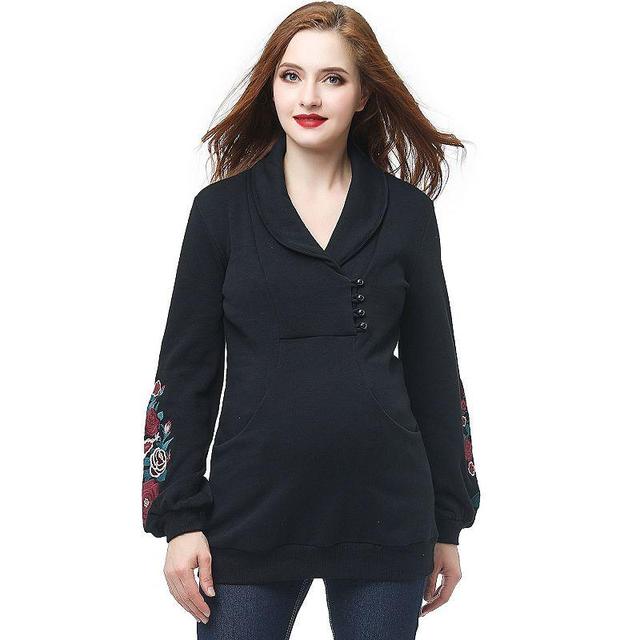 Maternity Pokkori Shawl Collar Sweatshirt, Womens Product Image