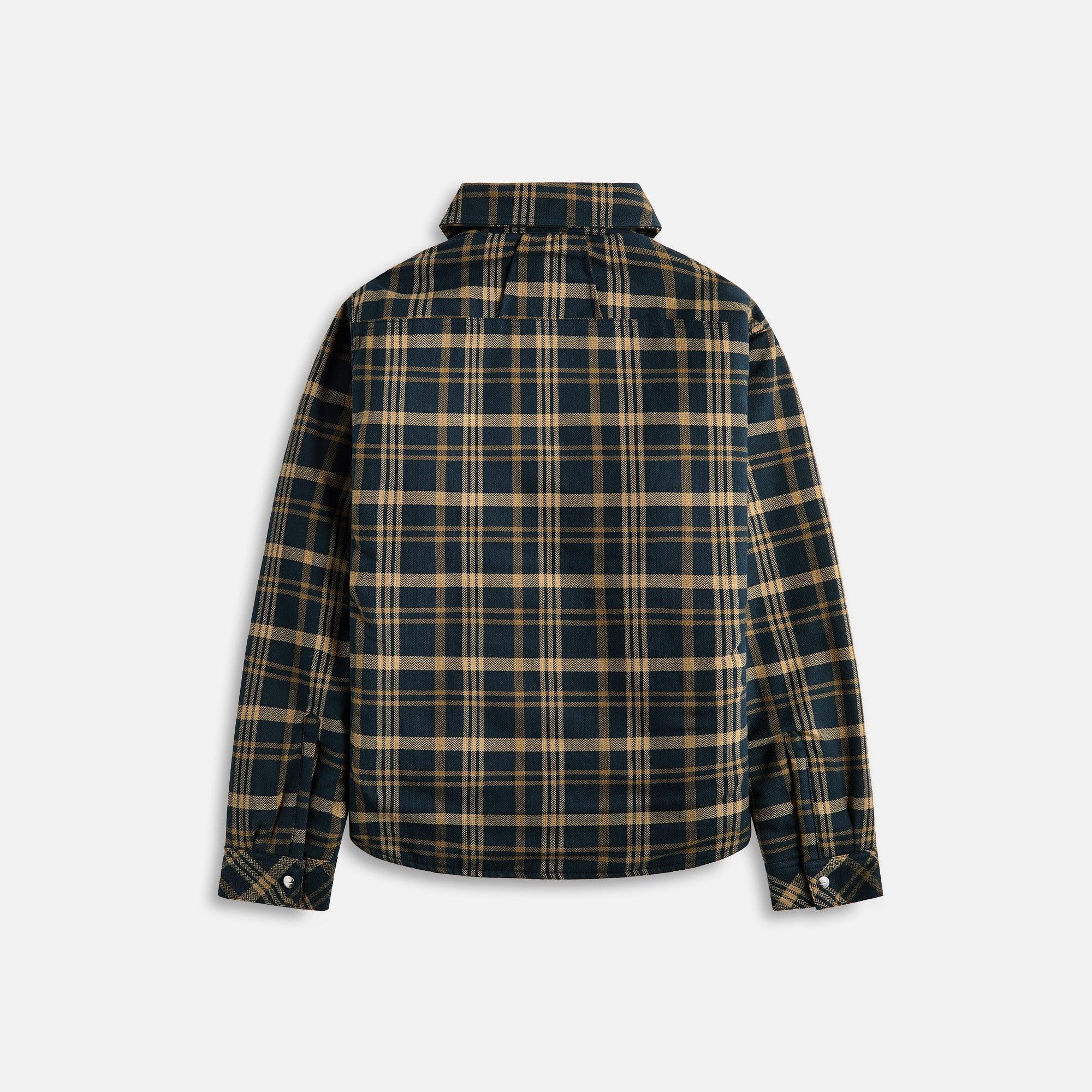 Rhude Flannel Sherpa Overshirt - Brown / Black Male Product Image