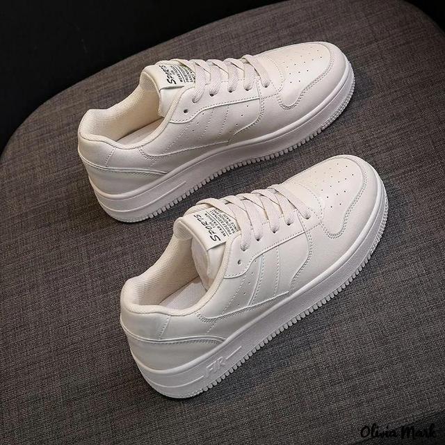 Olivia Mark – Breathable White Sneakers Height Increasing Loafers Casual Shoes Product Image