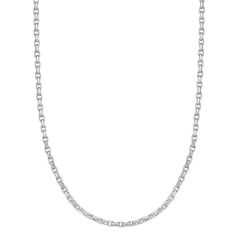 Mens LYNX Stainless Steel 5 mm Rolo Chain Necklace Silver Product Image