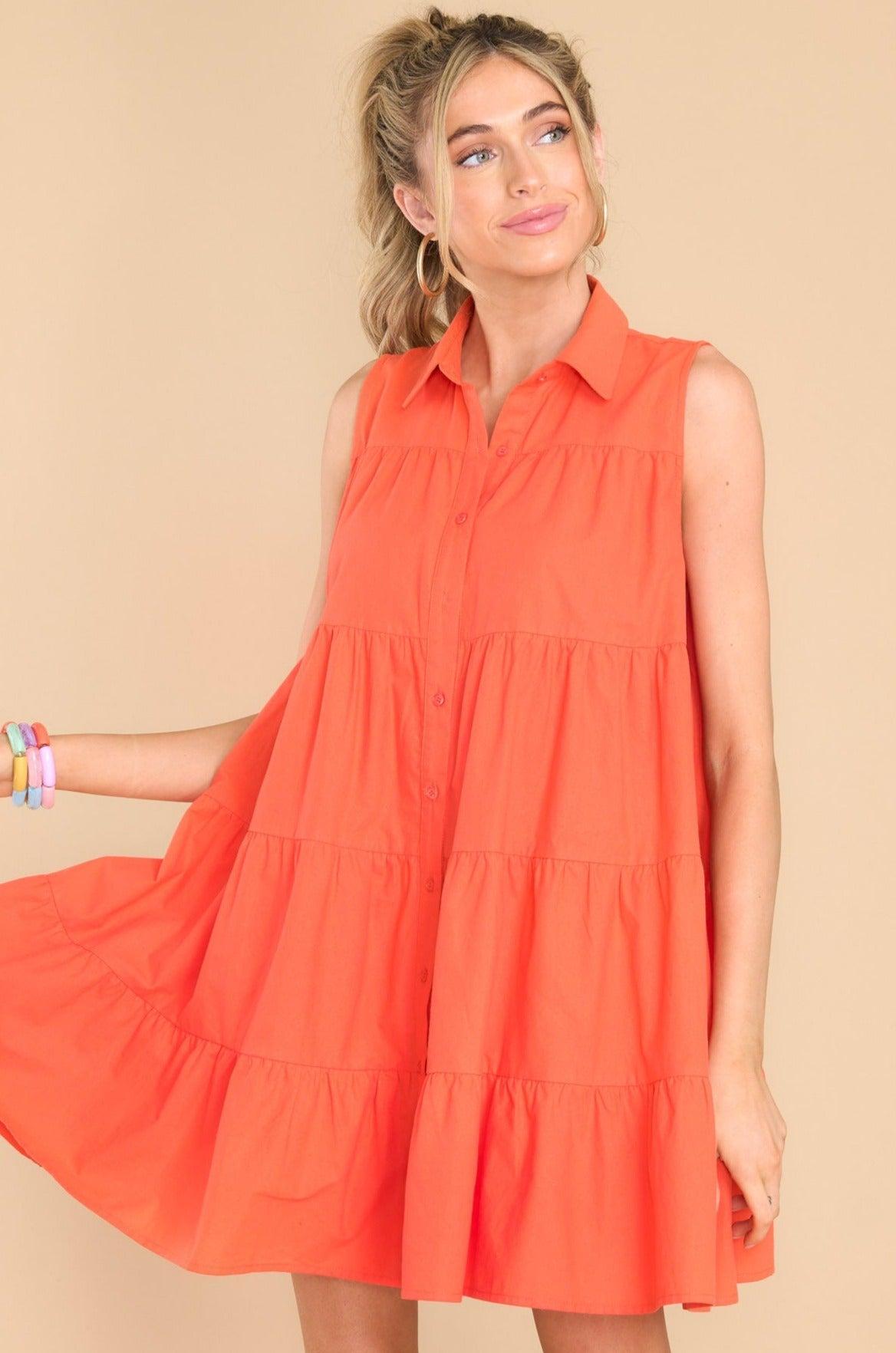 Aura Throw The Dice Spice Dress Orange Product Image