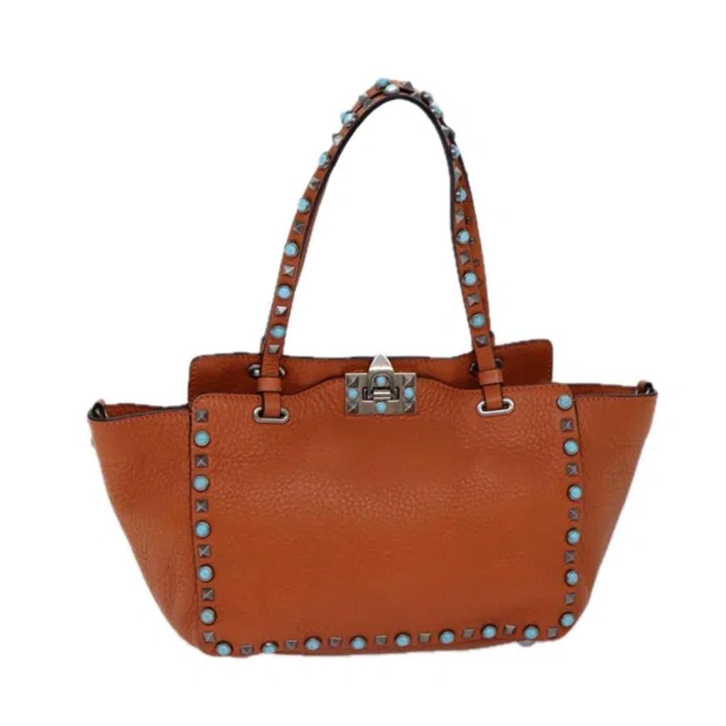 Rockstud Orange Leather Tote Bag () Product Image