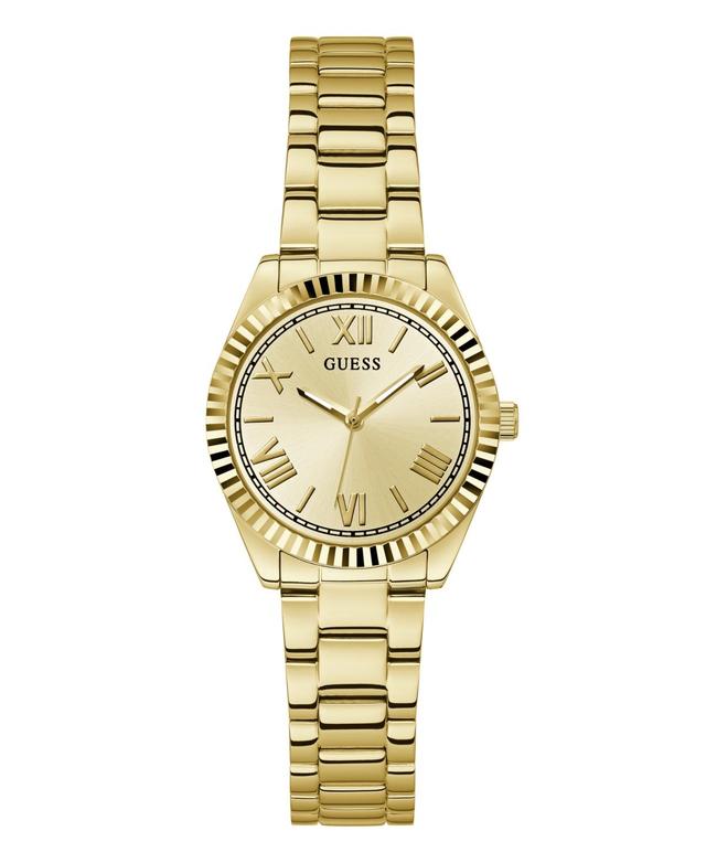 Guess Womens Analog Gold-Tone Stainless Steel Watch 30mm - Gold-Tone Product Image