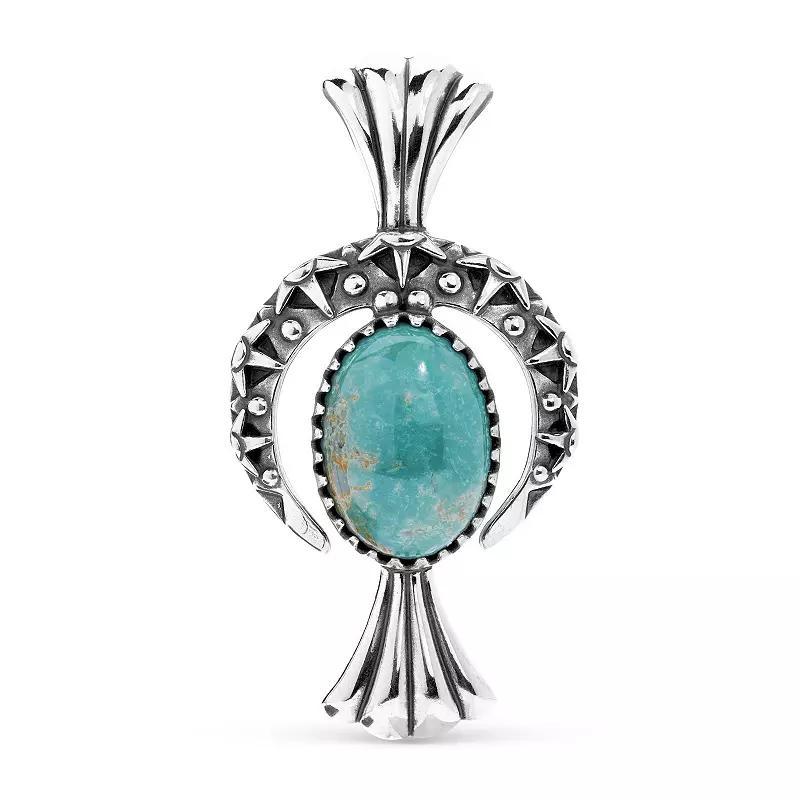 Southwest Spirit Sterling Silver and Turquoise Naja Pendant, Womens Product Image