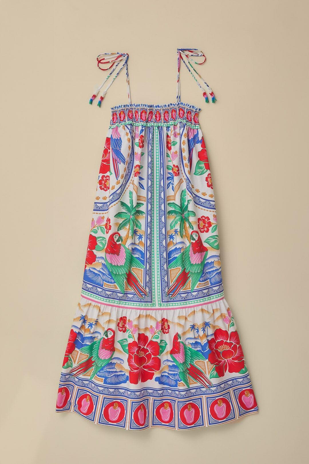 Off-White Flowers Beach Maxi Dress Product Image