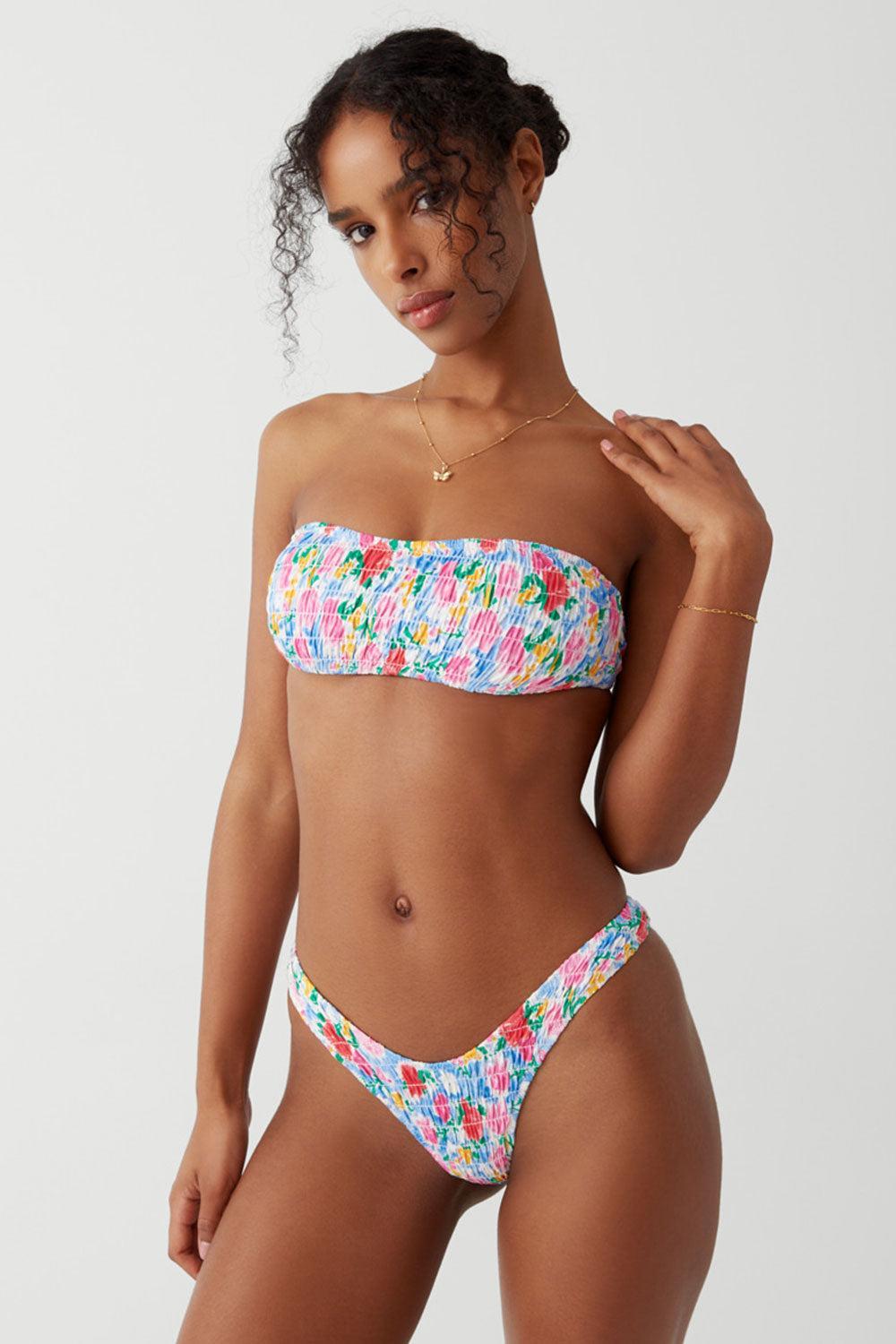 Full Moon Micro Bikini Bottom - Painted Petals Product Image