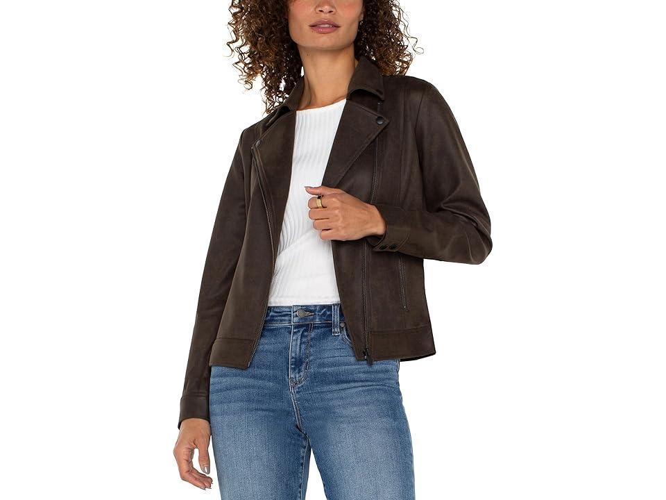 Liverpool Los Angeles Moto Jacket Faux Leather (Black ) Women's Vest Product Image