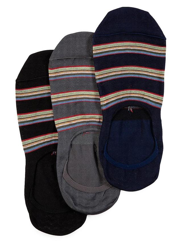 Mens 3-Pair Stripe Cotton-Blend Socks Product Image