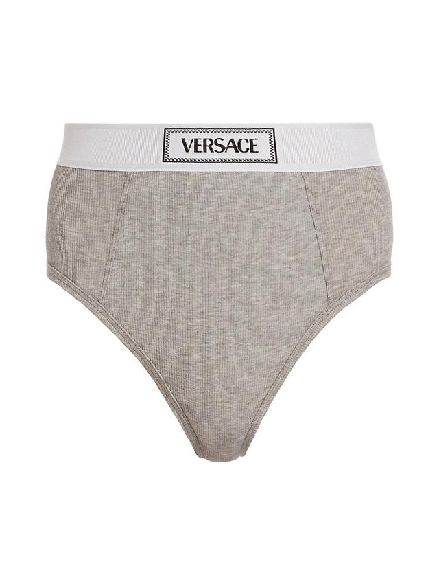 Womens Ribbed Logo Brief Product Image