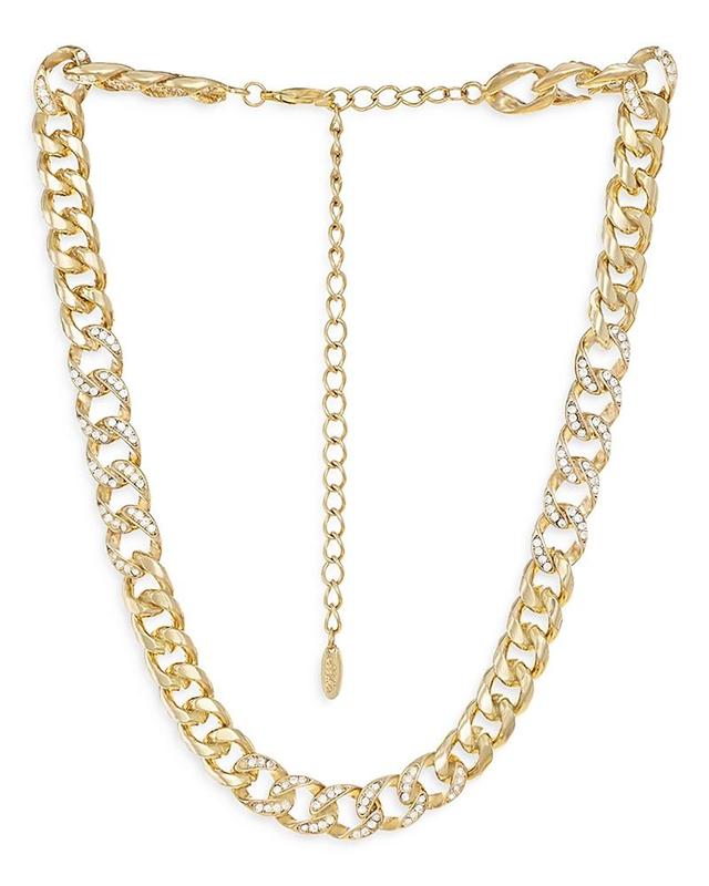 Womens Life Of Links 18K Gold-Plate & Crystal Curb Chain Necklace Product Image