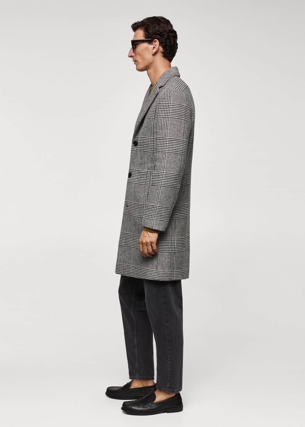 MANGO MAN - Prince of Wales checked wool coat blackMen Product Image