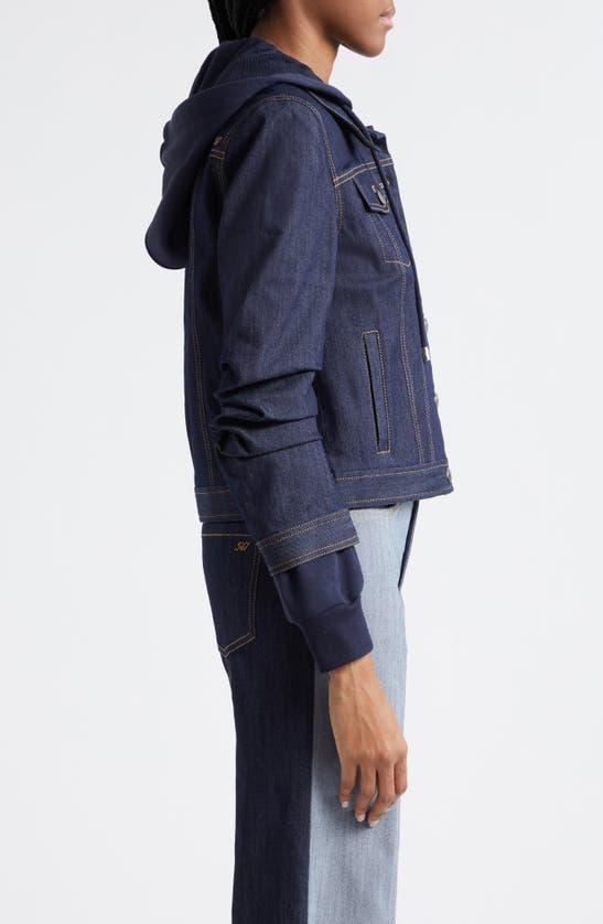 Jess Hooded Denim Jacket In Indigo Product Image