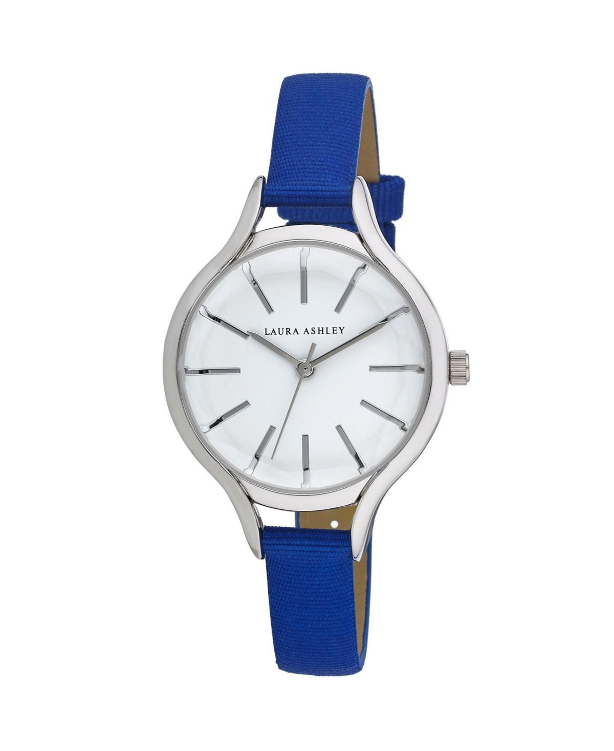 Laura Ashley Womens Blue Grosgrain Strap Watch 32mm Product Image