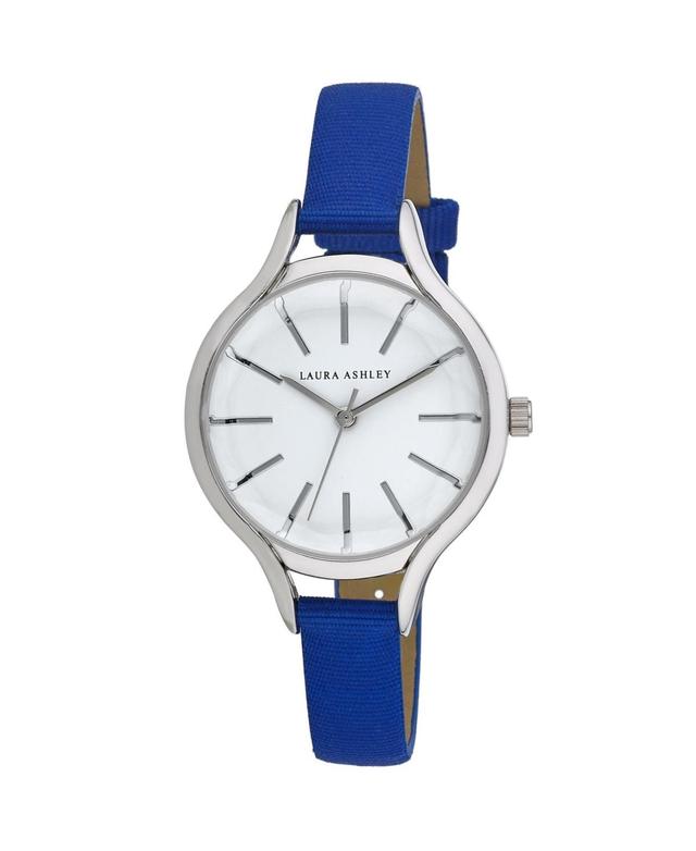 Laura Ashley Womens Blue Grosgrain Strap Watch 32mm Product Image