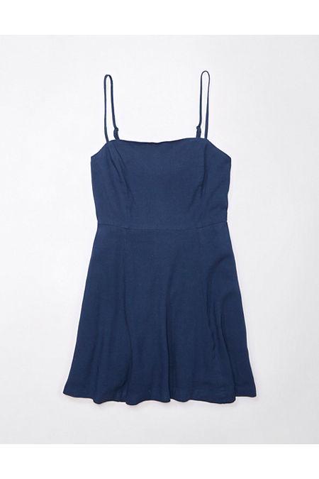 AE Linen-Blend Square Neck Mini Dress Women's Product Image