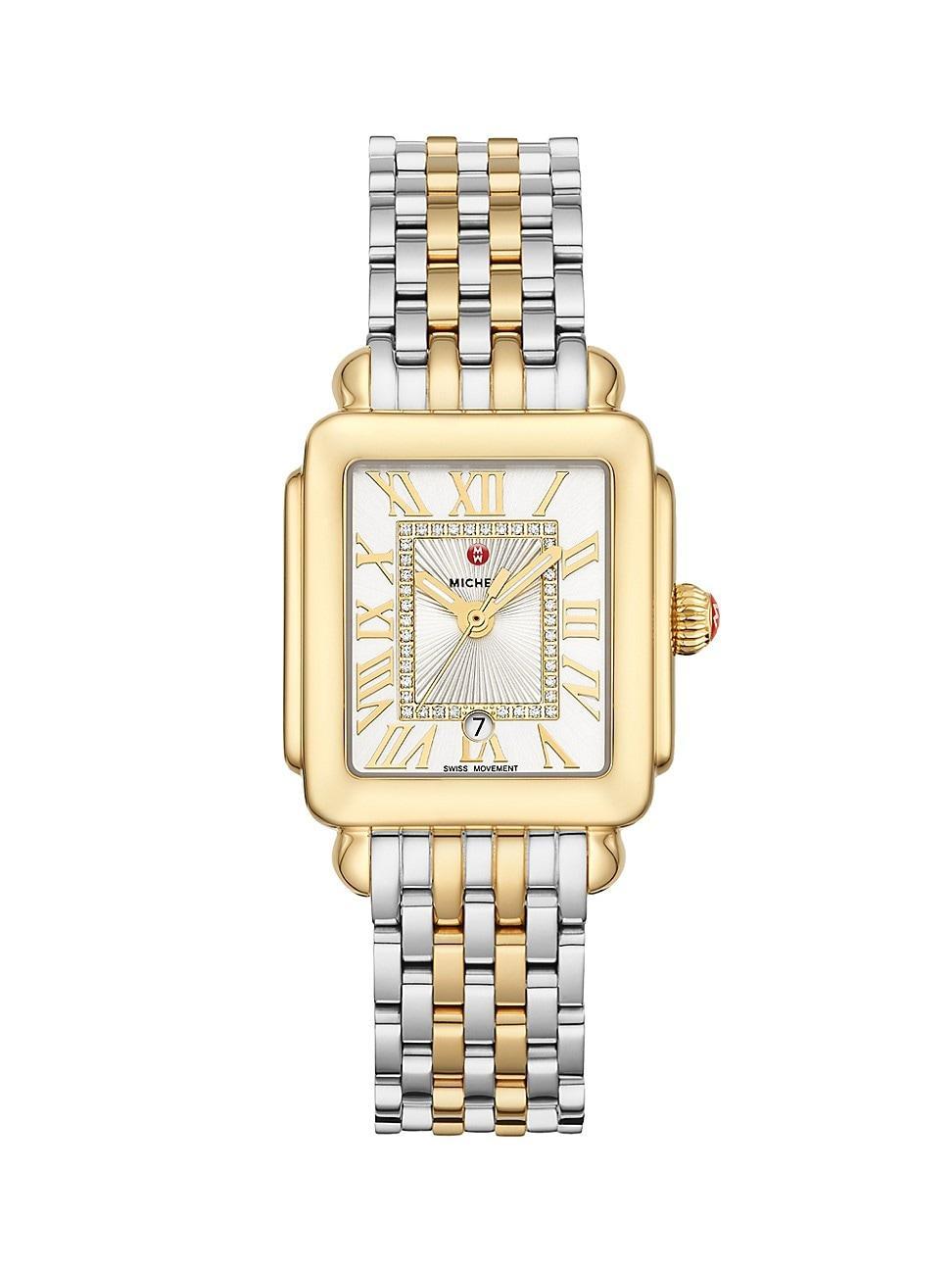 Womens Deco Madison Mid Two-Tone Diamond Dial Watch Product Image