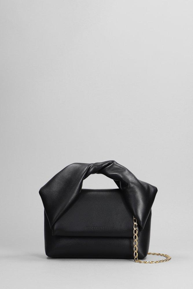 JW ANDERSON Small Twister - Leather Top Handle Bag In Black Product Image