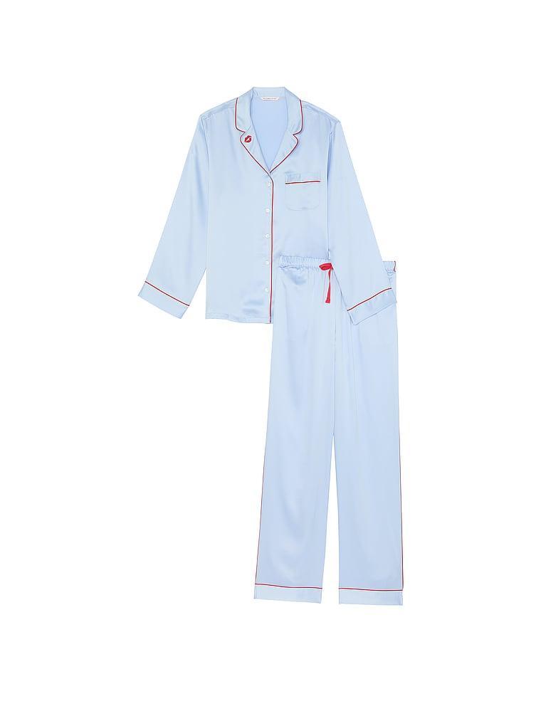 Glazed Satin Long Pajama Set Product Image