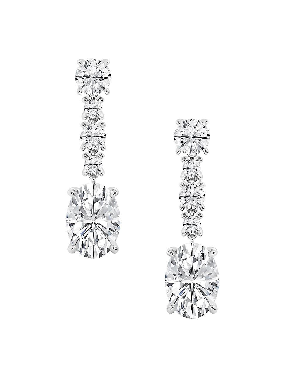 Womens 18K White Gold & 5.25 TCW Lab-Grown Diamond Drop Earrings Product Image