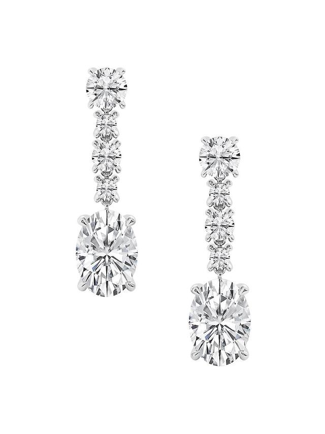 Womens 18K White Gold & 5.25 TCW Lab-Grown Diamond Drop Earrings Product Image