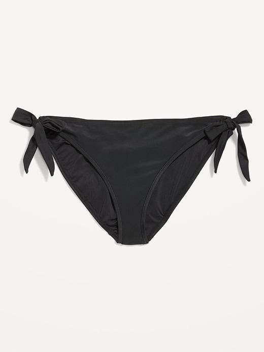 Mid-Rise Side-Tie Bikini Swim Bottoms Product Image