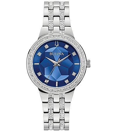 Bulova Womens Phantom Stainless Steel & Crystal Bracelet Watch 32.5mm Product Image