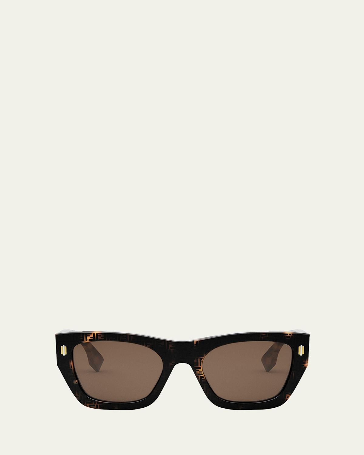 FENDI Womens FENDI Roma 53mm Havana Rectangle Sunglasses Product Image